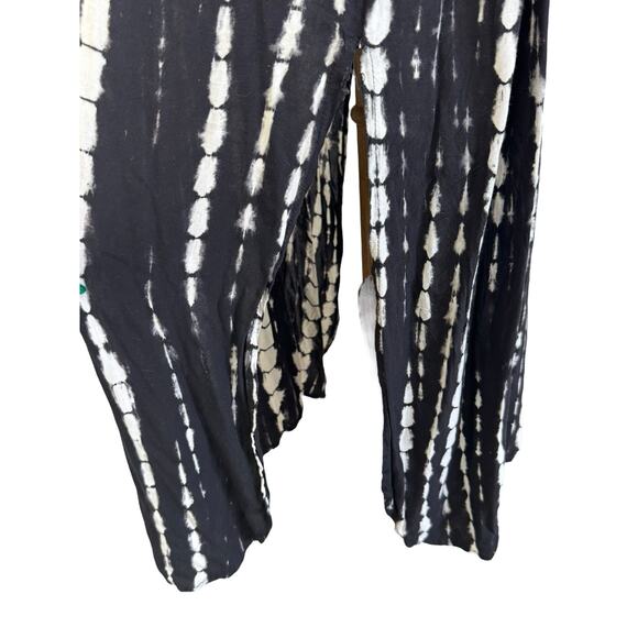 RUNAWAY CHILD Black White Tie Dye Kaftan Beach Coverup Maxi Dress Hand Made OS - Picture 13 of 15